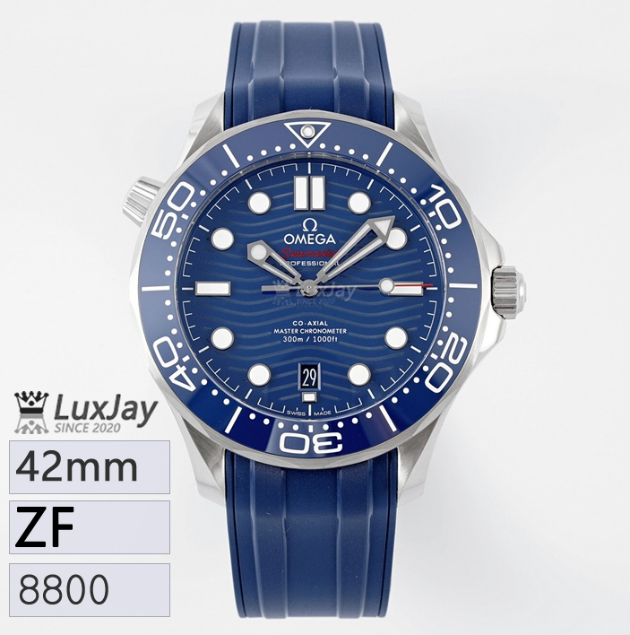 ZF 42MM 8800 다이버 300M 코‑액시얼 마스터 크로노미터