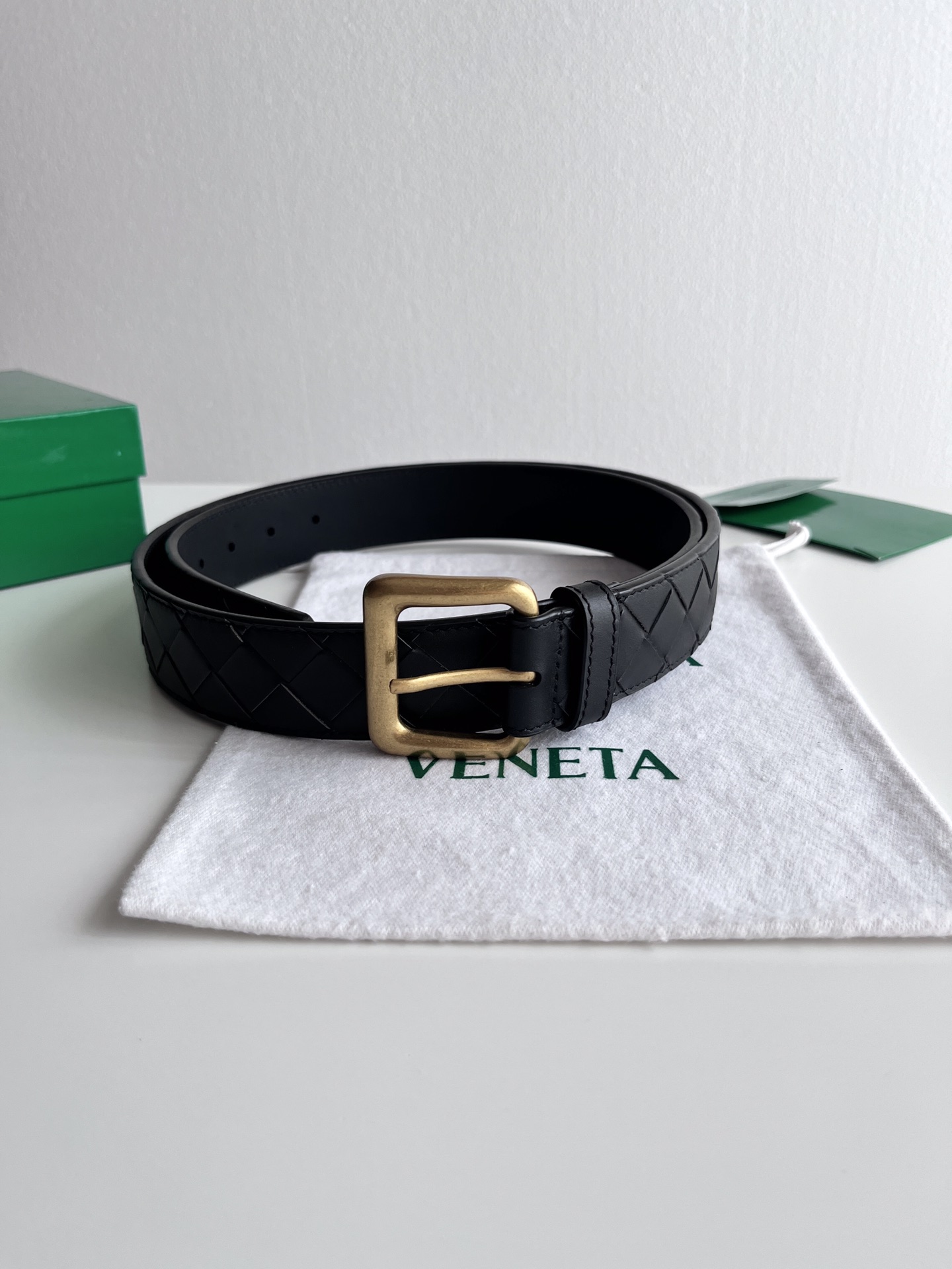 보테가 베네타 인트레치오 위빙 가죽 벨트35mm