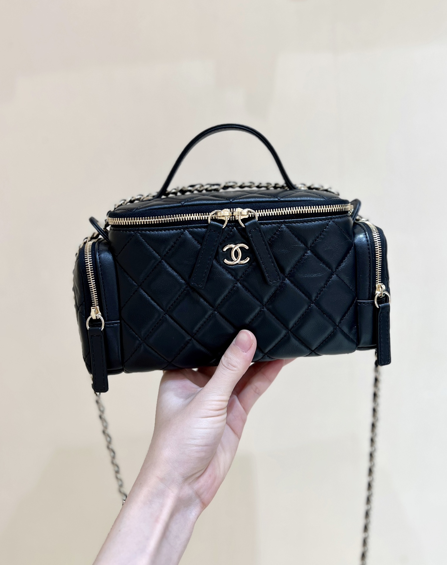  샤 ƆC ⅭＨΑＮＥⅬ ƆC 넬 24k 코스메틱 케이스백 AS5222 14×23×9cm