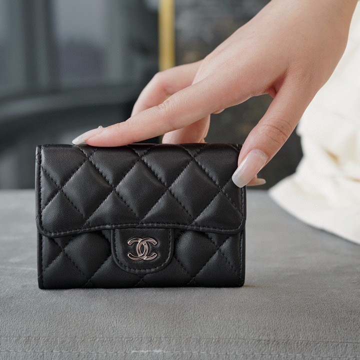  샤 ƆC ⅭＨΑＮＥⅬ ƆC 넬 클래식 플랩 카드홀더 AP0214