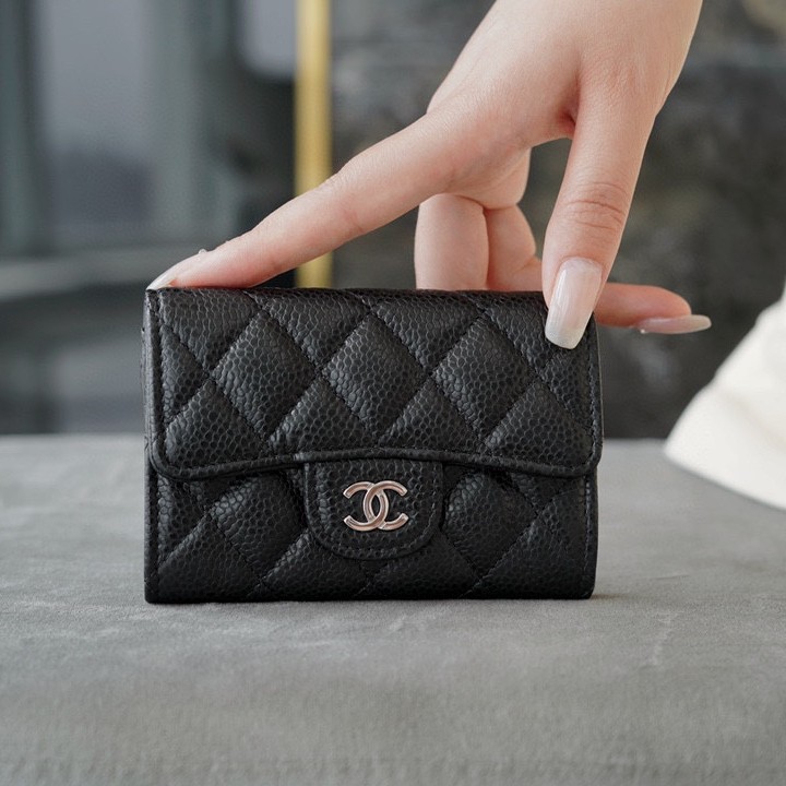  샤 ƆC ⅭＨΑＮＥⅬ ƆC 넬 클래식 플랩 카드홀더 AP0214