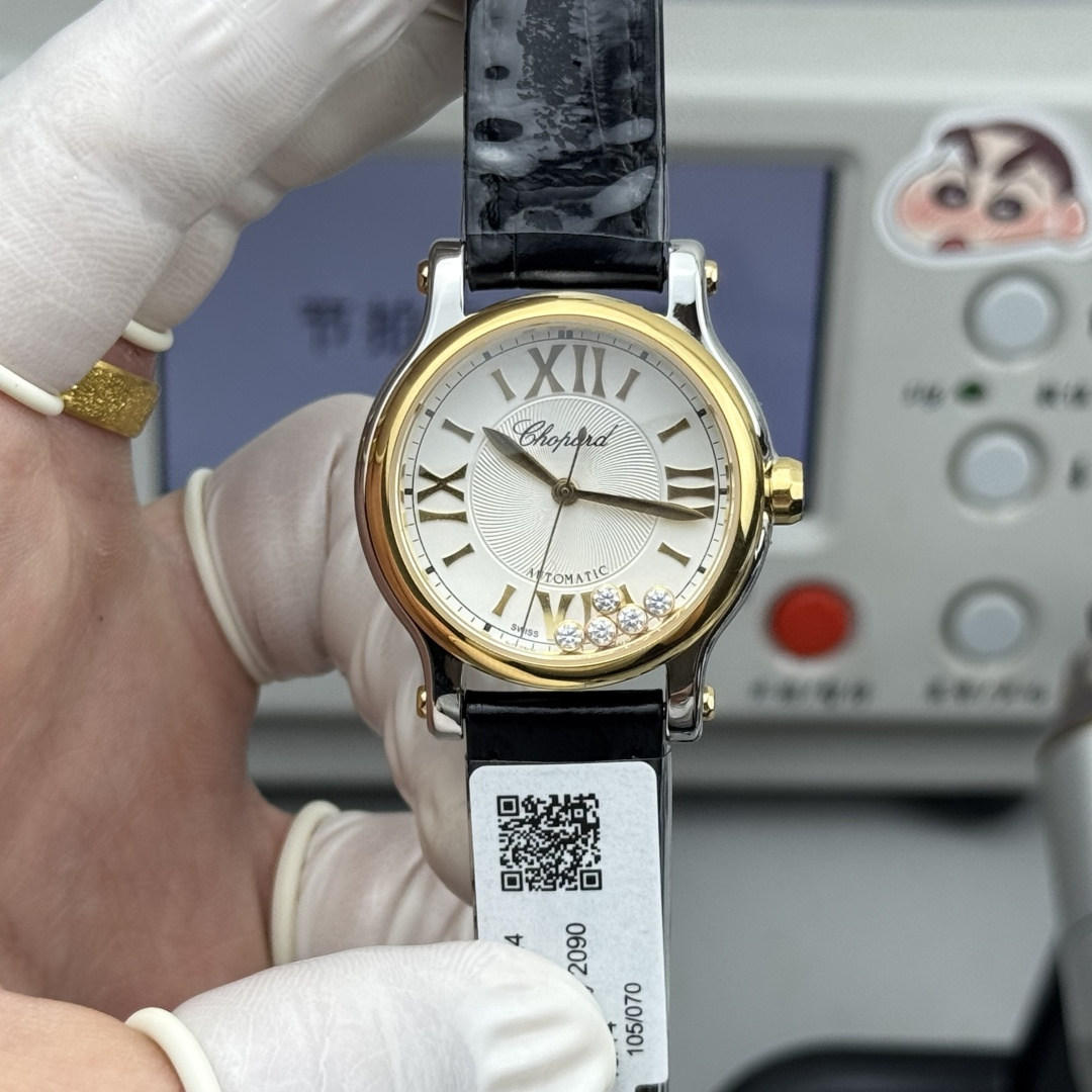 YF l 2892 l 33mm l 쇼파드 Happy Sport Diamonds Automatic 33