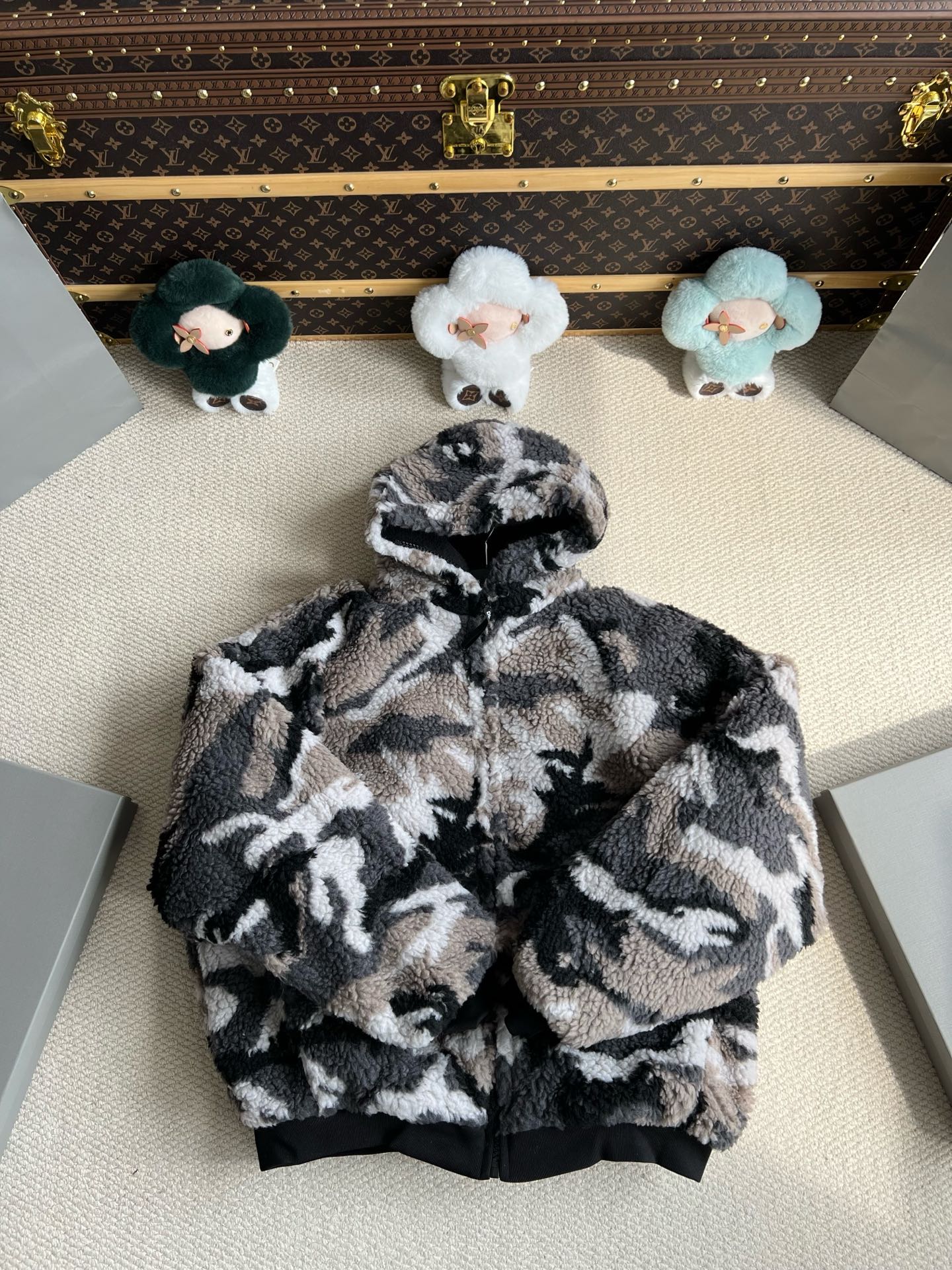 발렌시아가 남성 스키 집업 후드티