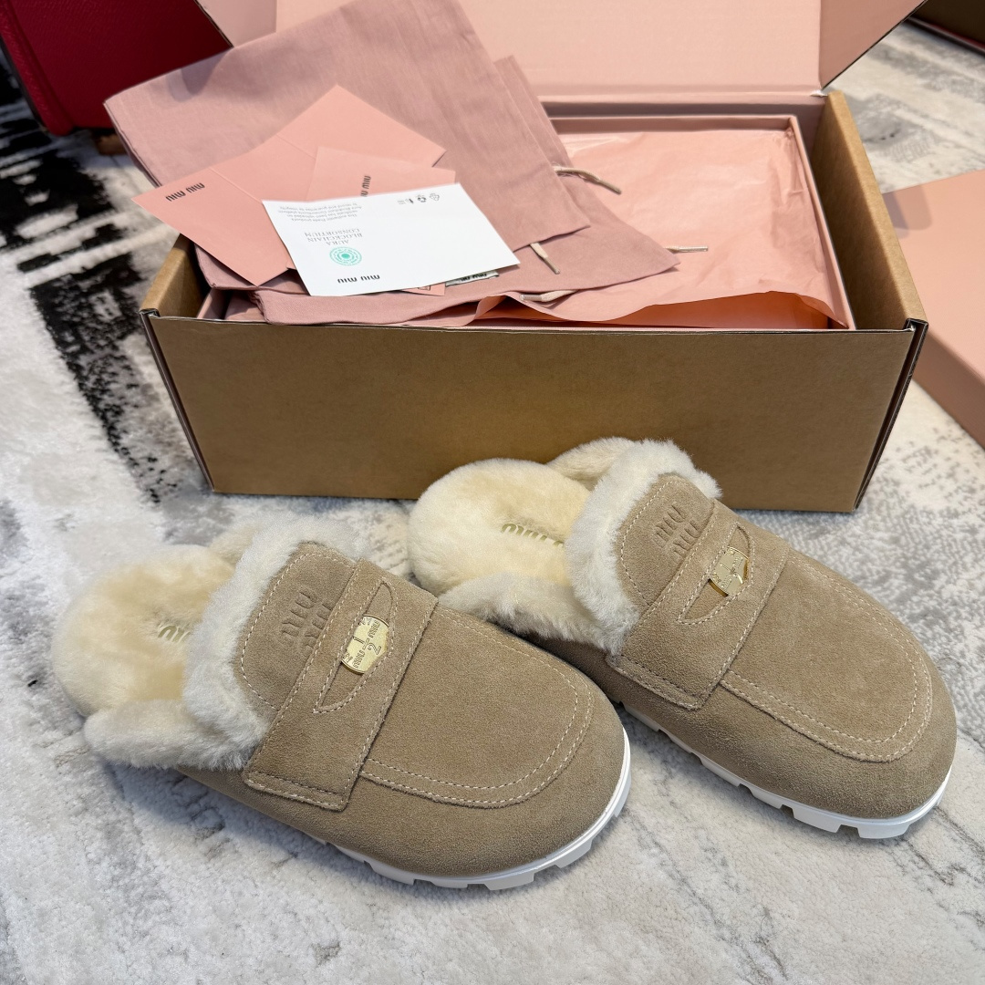 MIU MIU Shearling Mules