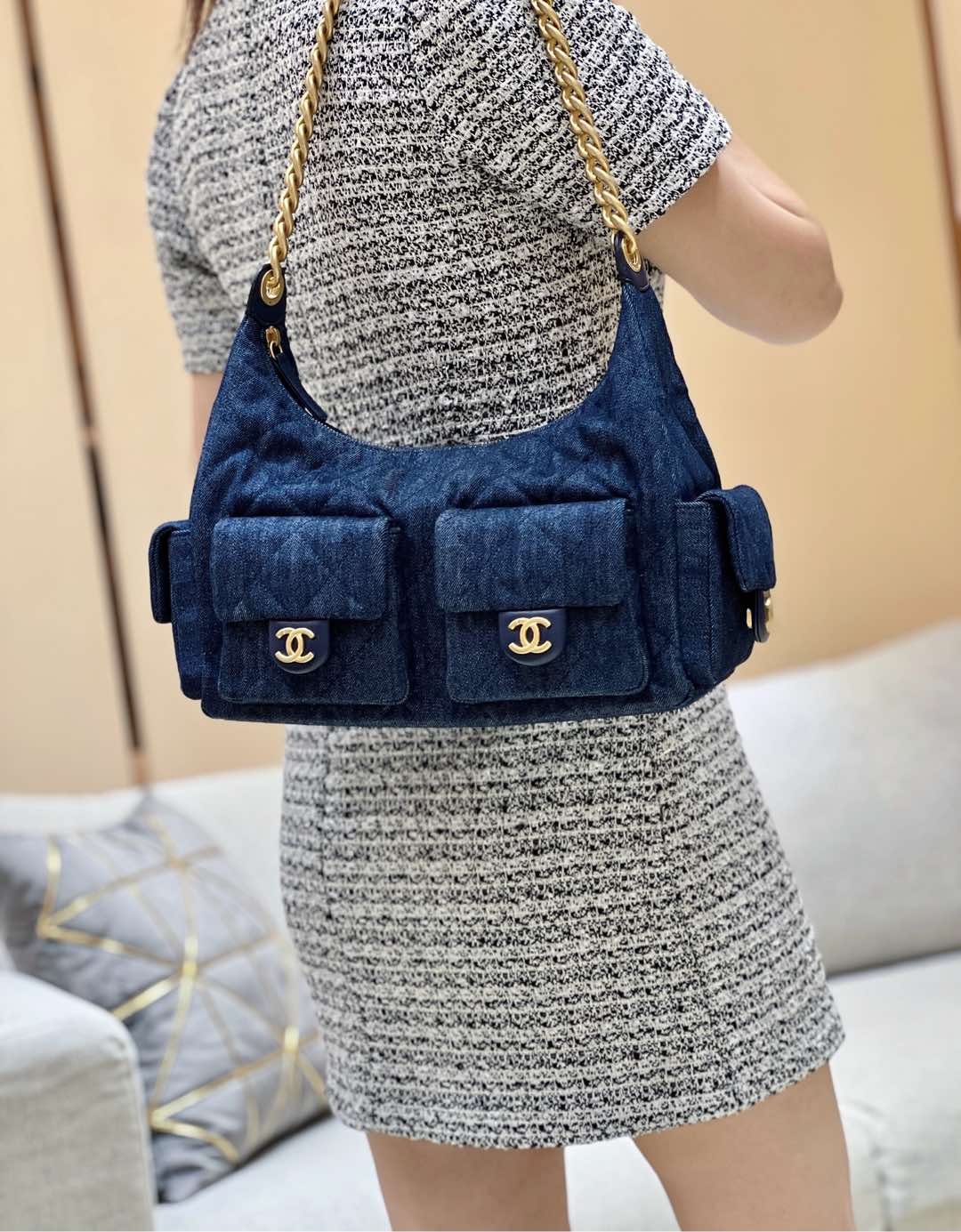 샤 ƆC 넬 호보백  AS5302 27*35*18cm