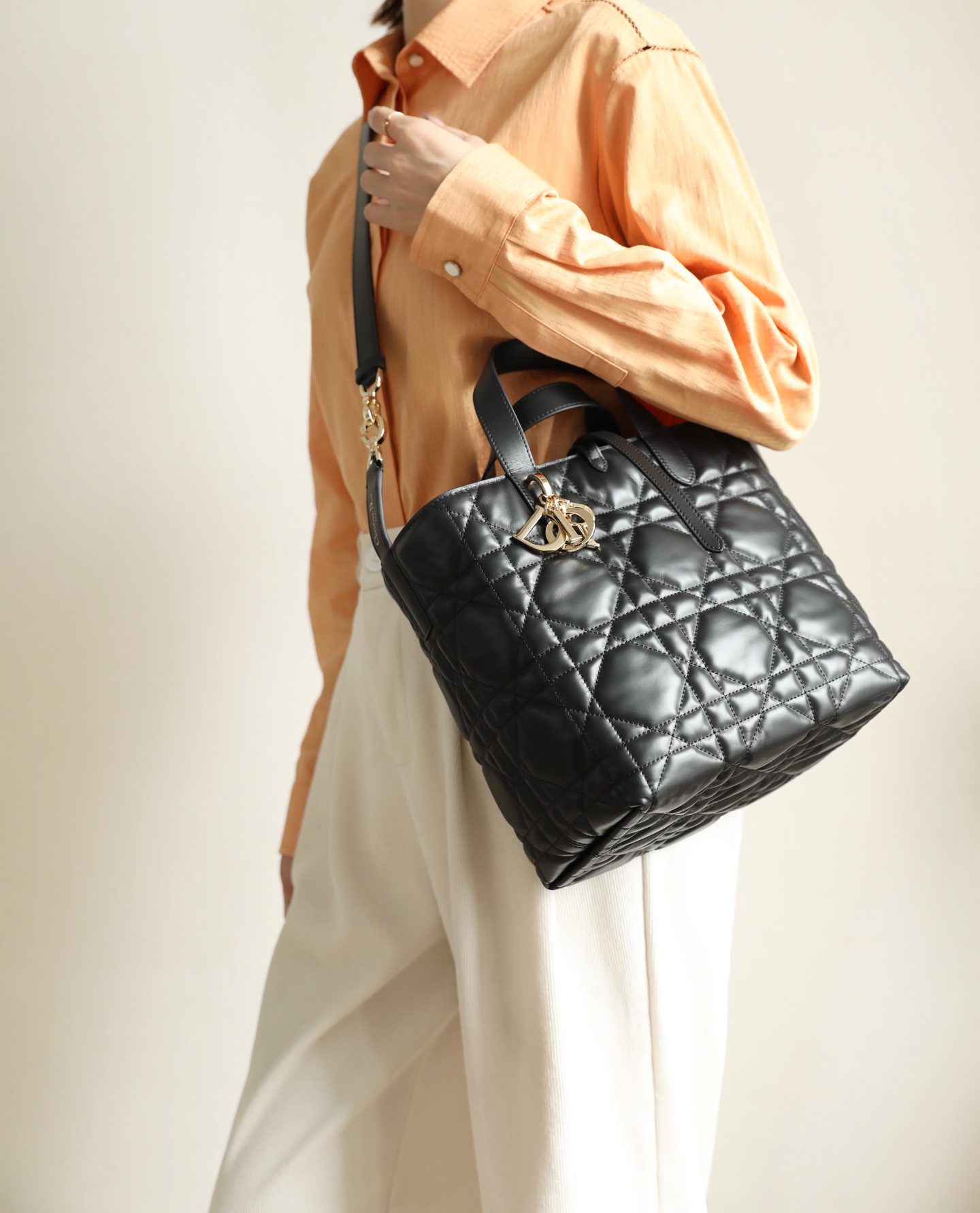 디올 미디엄 뚜주흐 버티컬 토트백   M2836  23 x 24 x 16 cm