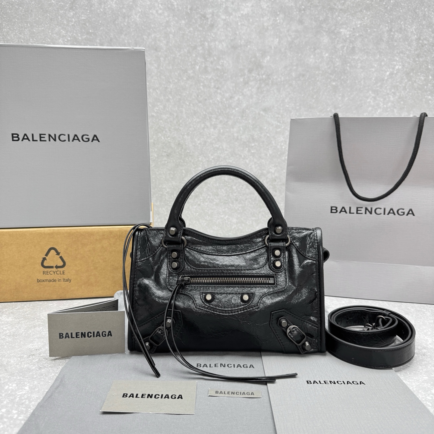 Balenciaga Le City mini leather tote bag  23×9×24cm