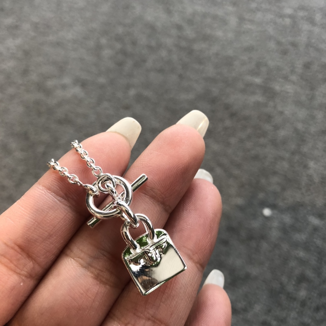 에르메스 실버 버킨 Birkin 목걸이   925  45cm