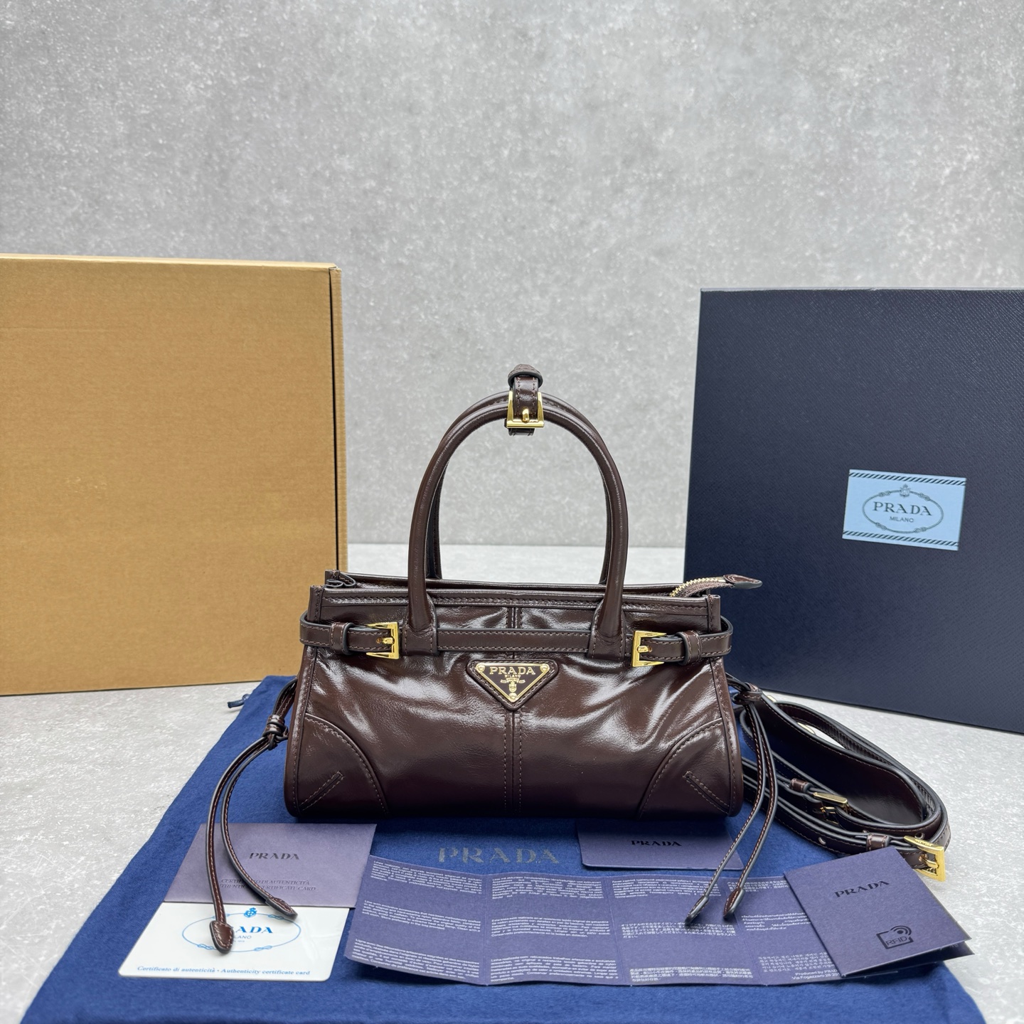 프라다 Bonnie 가죽  미니백 1BA486 23.512x9