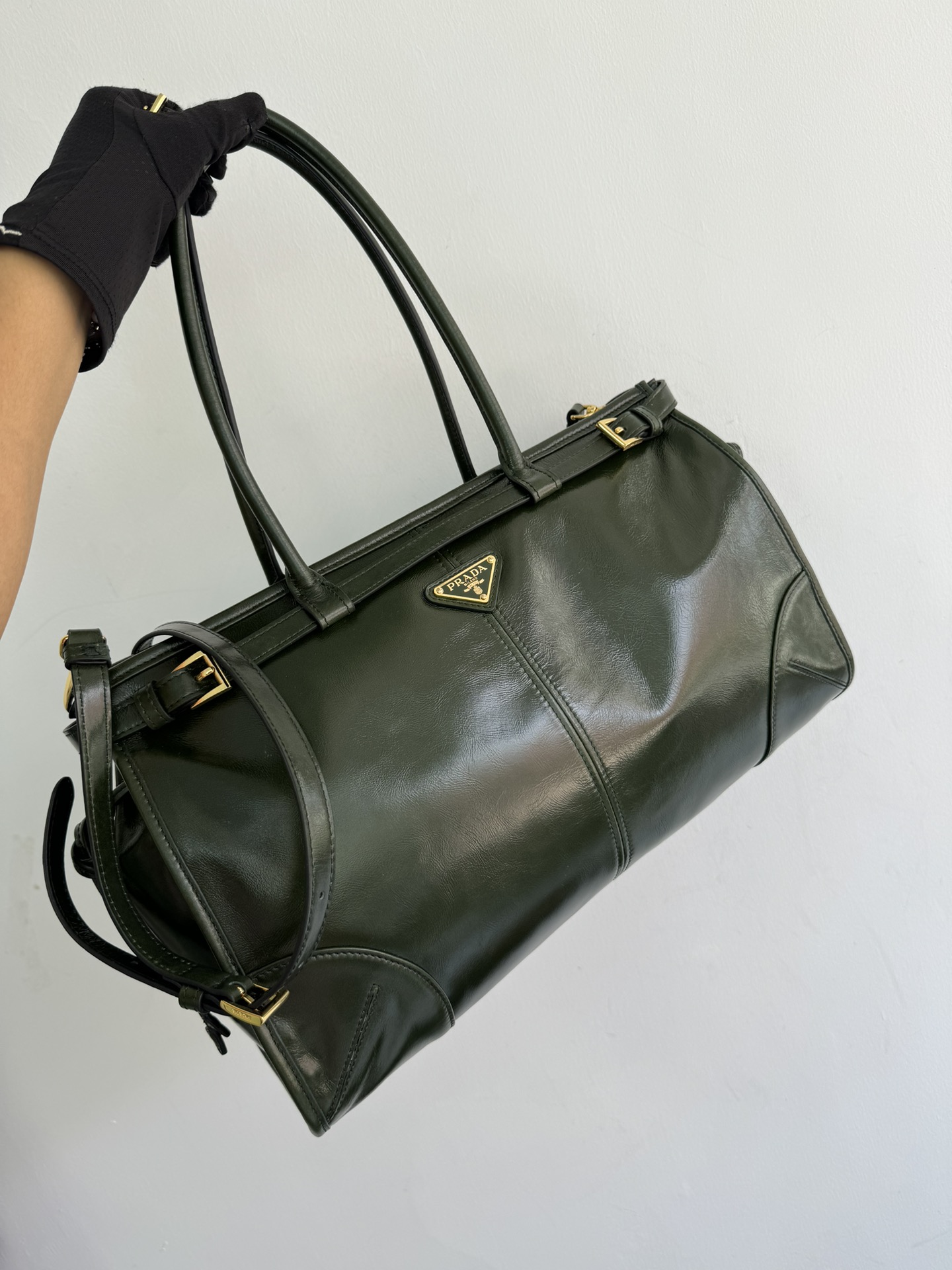 프라다 보니 라지 가죽 핸드백 퓨터 1BA433 38x30x12cm