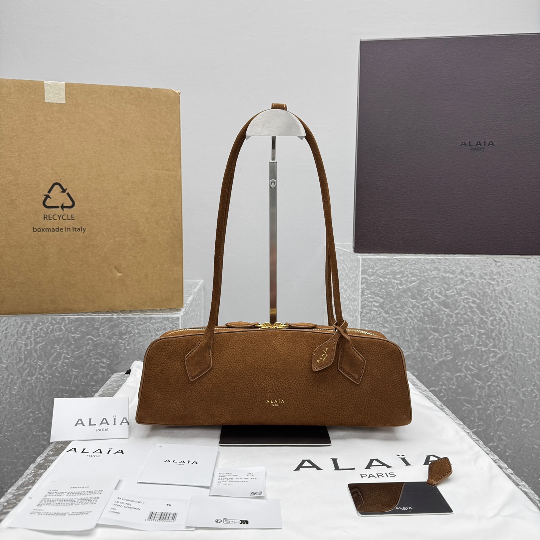 Alaia 알라이아Le Teckel 레더 숄더 백 33x10x11cm