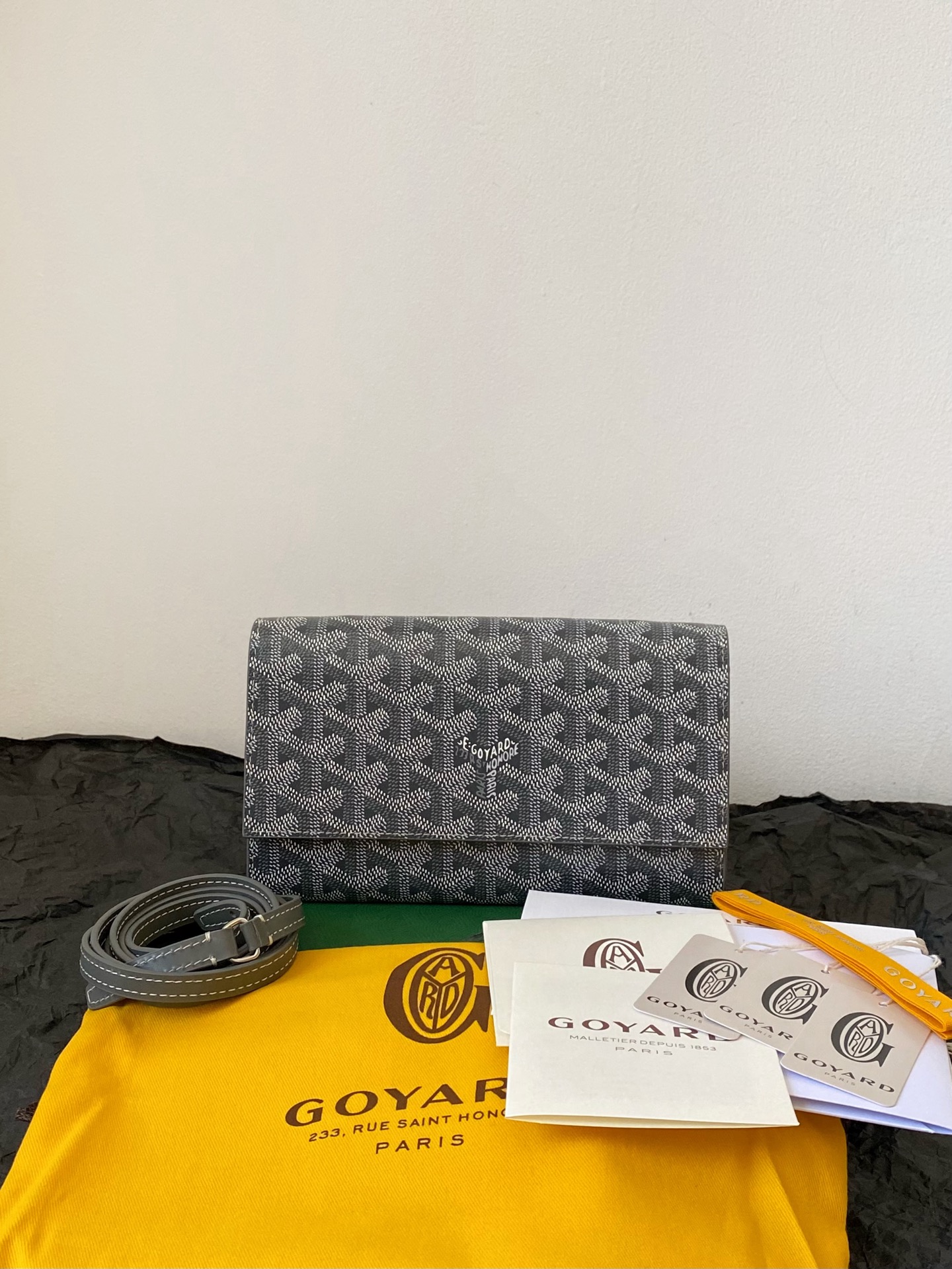 고야드 25SS 바렌 3 바랜 플랩 미니 크로스백 장지갑 19x3.3x12cm