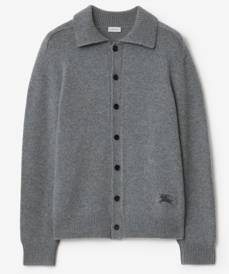 버버리 캐시미어 가디건 그레이 81183191