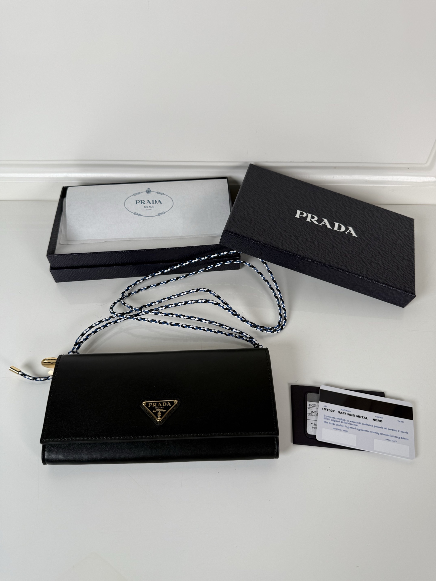 프라다 지갑 가죽 숄더백 코냑 1MT027