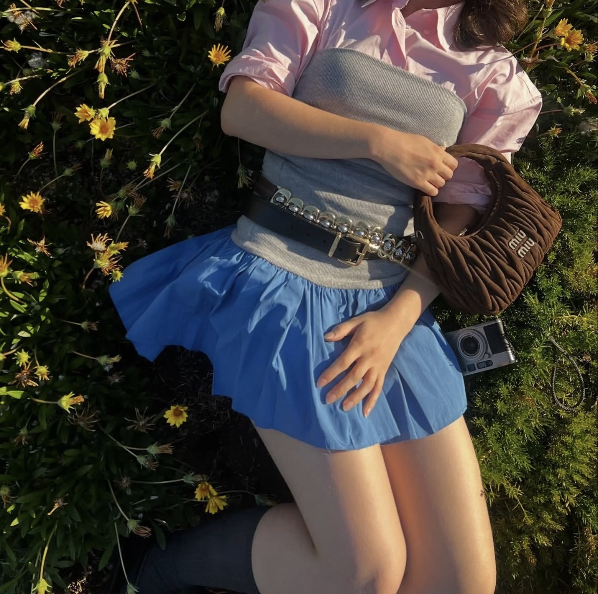 미우미우 마테라쎄 완더 호보백 5BC125 20x6cm x17cm