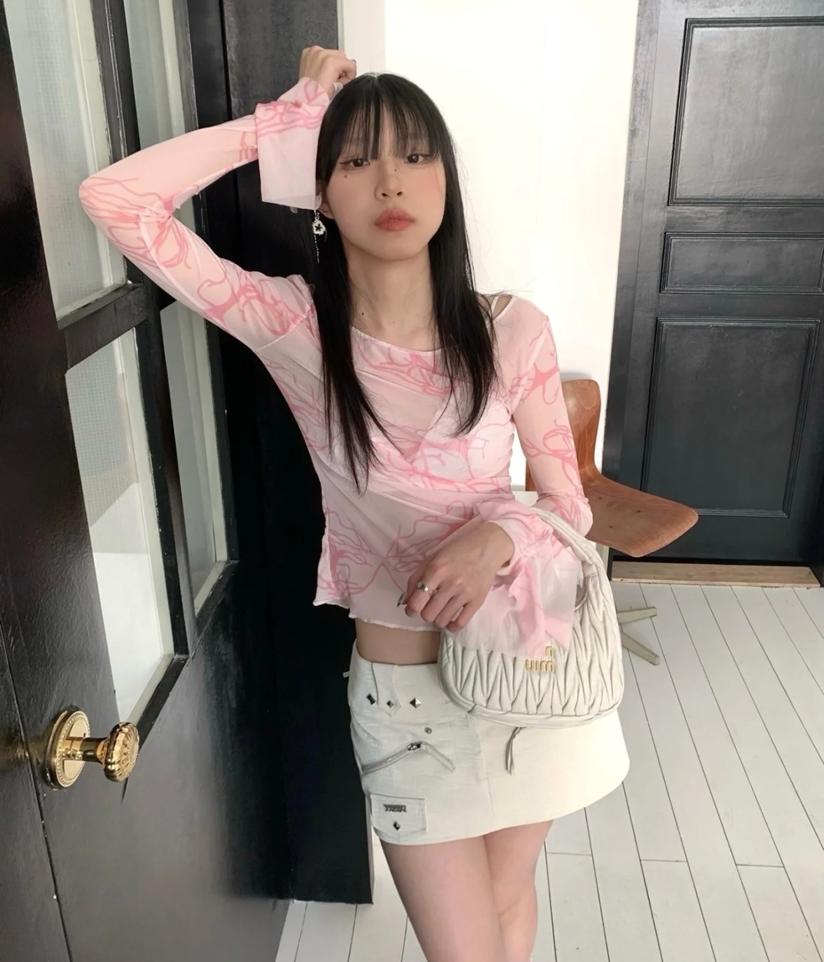 미우미우 마테라쎄 완더 호보백 5BC125 20x6cm x17cm