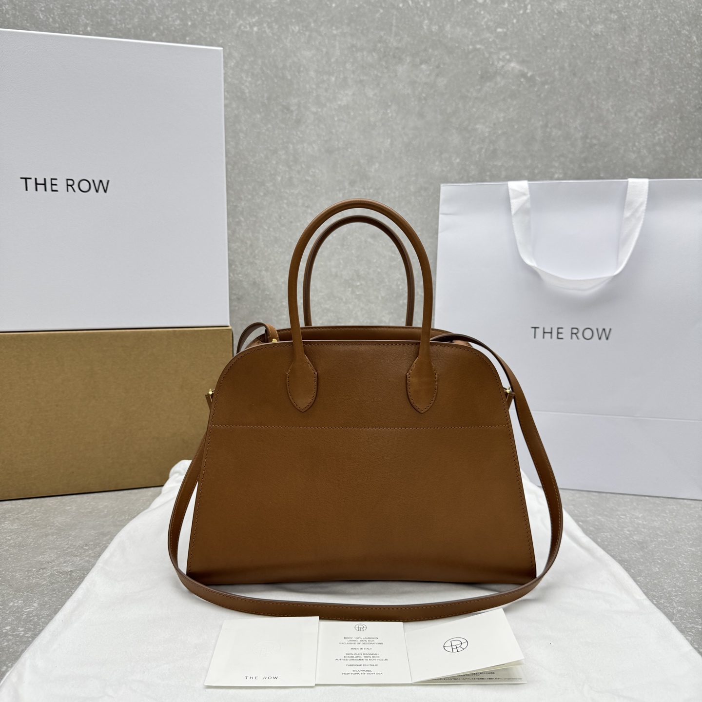 THE  ROW Margaux 12  가죽 백 32X15x25cm