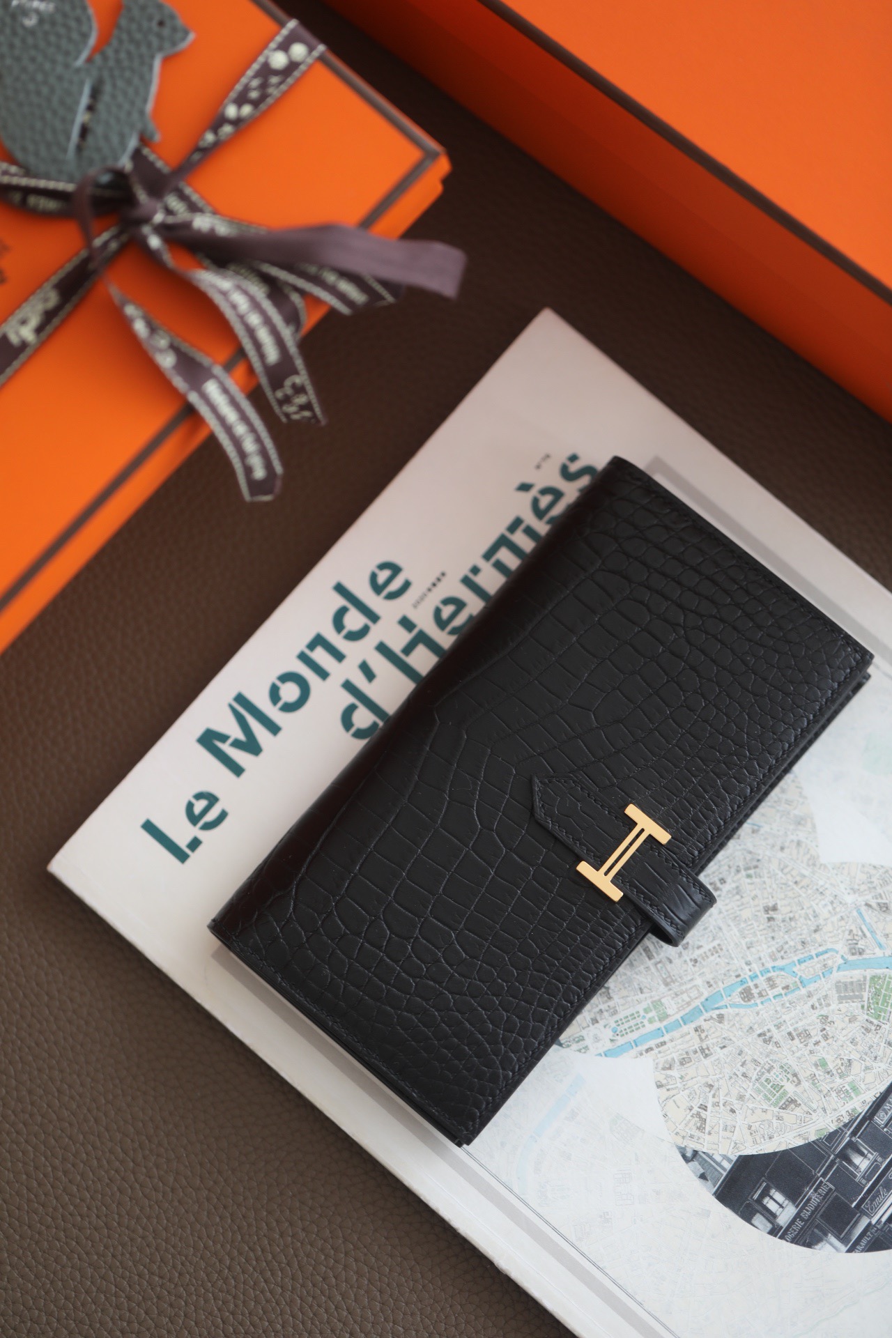 에르메스 크로커 와니 베안장지갑  17.5 *9*0.5cm