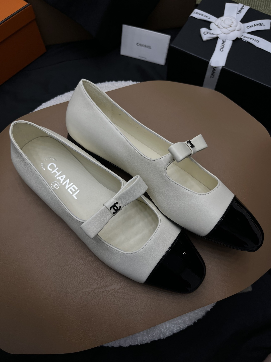 샤 ƆC 넬 페이턴트 카프스킨 메리제인 플랫 슈즈