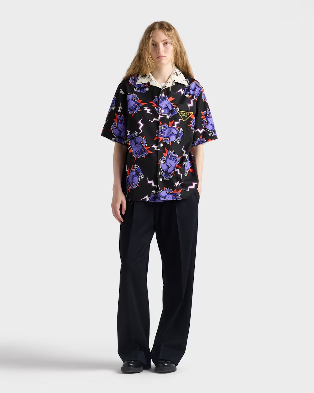 타임캡슐 프린티드 코튼 셔츠